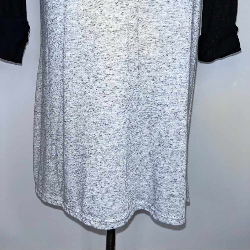 MOA MOA Gray Black Crew Neck Raglan Shirt Small Aztec Front Pocket - Picture 3 of 12